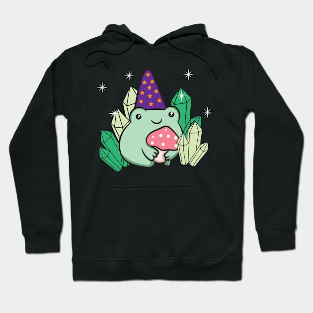 Cottagecore Aesthetic Kawaii Cute Frog Wizard Hat Hoodie by Alex21